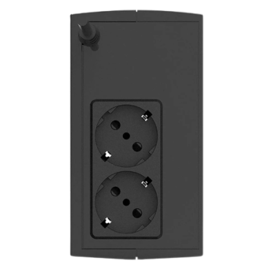 Regleta elétrica preta com duas tomadas tipo F