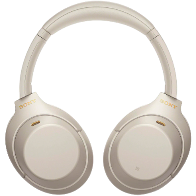 Auriculares over-ear Sony cor bege com detalhes dourados