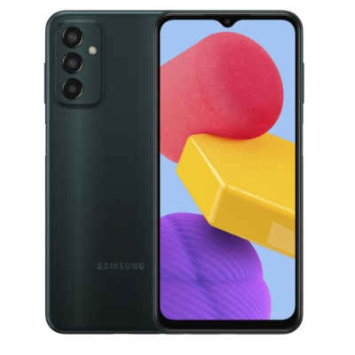 Smartphone Samsung preto com três câmaras e ecrã colorido