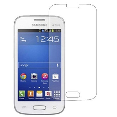 Smartphone Samsung branco com protetor de ecrã transparente