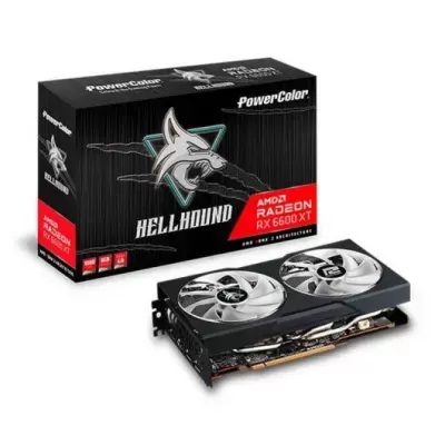 Placa gráfica PowerColor Hellhound AMD Radeon RX 6600 XT com dois ventiladores