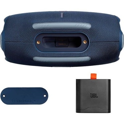 Coluna portátil JBL azul escuro com bateria destacável preta