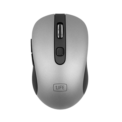 Rato de computador sem fios LIFE prateado e preto