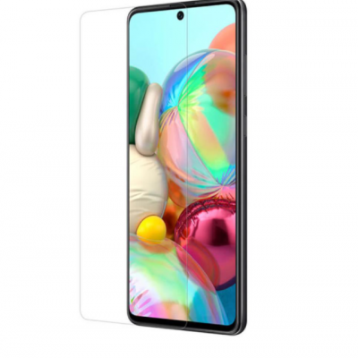 Smartphone preto com ecrã colorido e vidro temperado