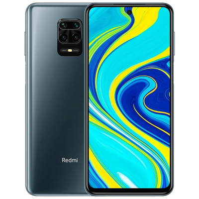 Smartphone Redmi cinzento com câmara quadrada e ecrã colorido