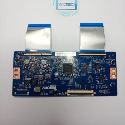 Placa eletrónica azul com circuitos e conectores e logótipo WILTEC