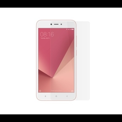 Smartphone branco com ecrã ligado, horário 08:16, data Tuesday, April 5, fundo rosa geométrico