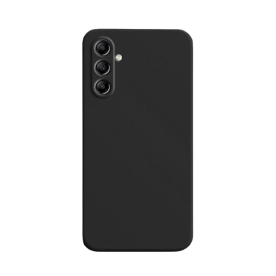 Smartphone preto com três câmaras traseiras e flash