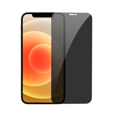 Smartphone preto com padrão circular e protetor de ecrã preto