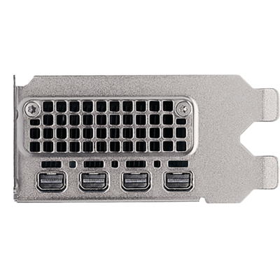 Placa de expansão metálica com quatro portas Mini DisplayPort e grelha de ventilação