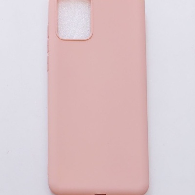 Capa de telemóvel rosa em silicone com abertura retangular para câmara