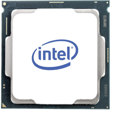 Processador Intel com logótipo azul em superfície metálica