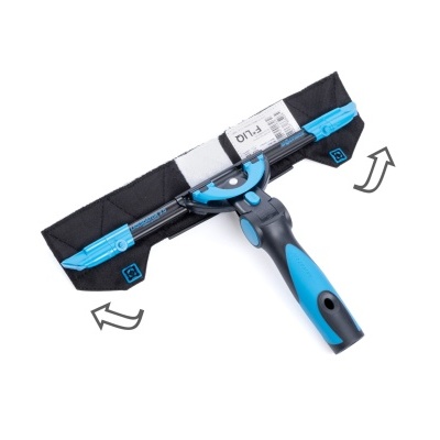 Pá de limpeza para vidros azul e preto com parte superior ajustável