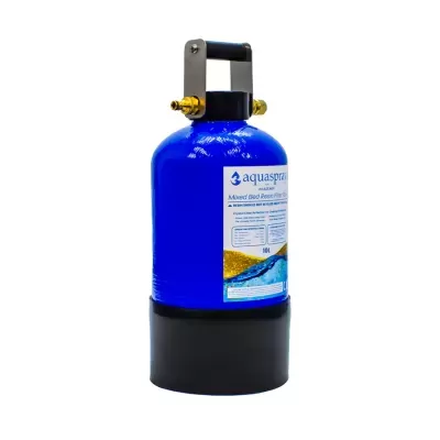 Filtro de resina de cama mista azul e preto Aquaspray 10L com alça metálica