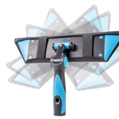 Suporte de limpeza ajustável preto e azul com empunhadura