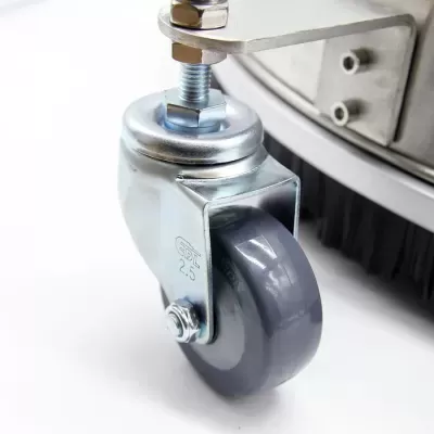 Roda giratória metálica com roda cinza para carrinho