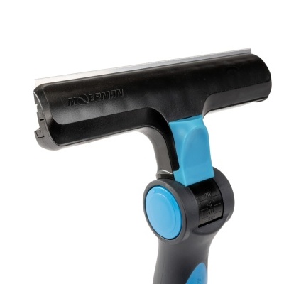 Rodo de limpeza preto com punho ergonómico azul e preto e marca INDESPAN