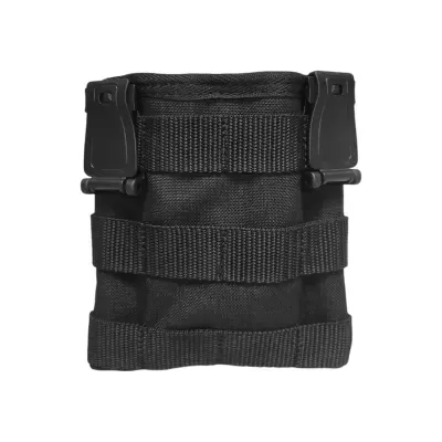 Bolsa preta multifuncional em tecido resistente com fechos e tiras ajustáveis