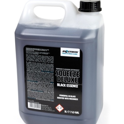Garrafão plástico com detergente para limpeza de janelas Moerman Squeeze Deluxe Black Essence de 5 litros