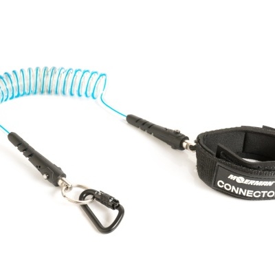 Correia de segurança para prancha de surf com mola azul e velcro preto