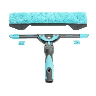 Conjunto de limpa vidros azul e cinzento com esponja azul destacável