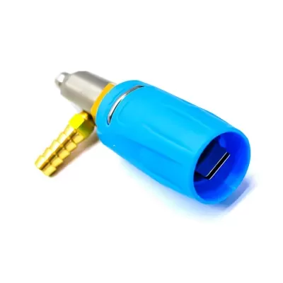 Conector rápido pneumático azul com bocal amarelo