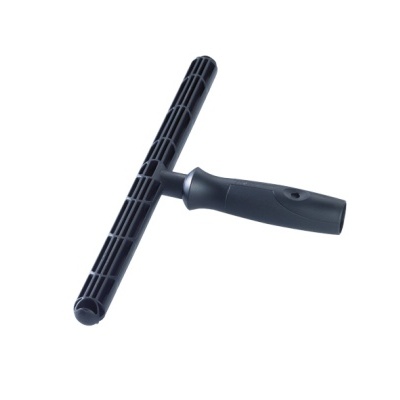 Suporte de plástico preto com pegador e barra perfurada