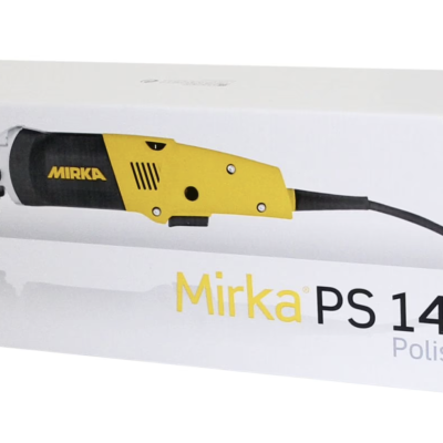Caixa com polidora elétrica Mirka PS 1437 amarela e preta
