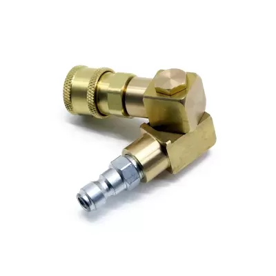 Conector metálico dourado e prateado