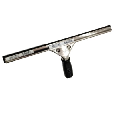 raspador metálico com cabo preto emborrachado e corpo em aço inoxidável