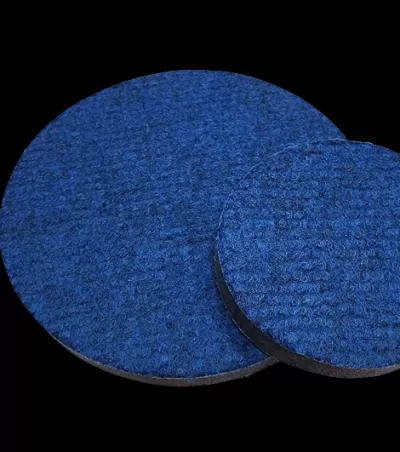 dois discos redondos azuis com textura
