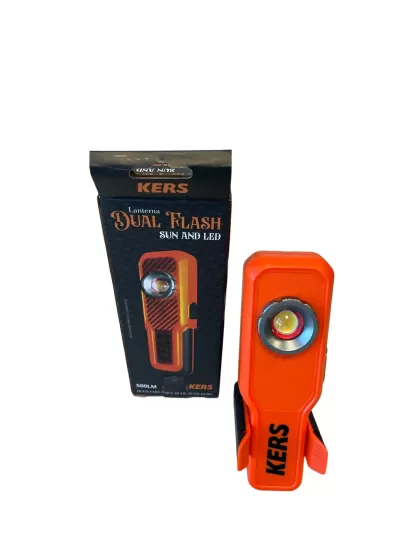 Lanterna laranja KERS Dual Flash Sun and LED com caixa preta e laranja