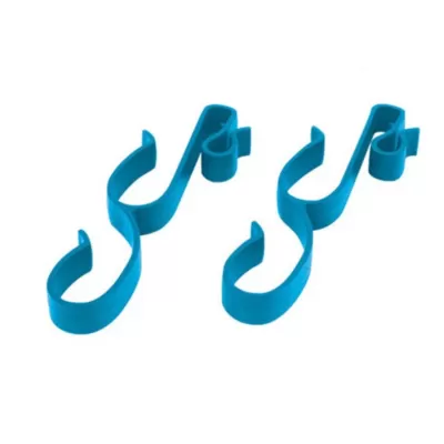 suportes de plástico azul com ganchos para pendurar