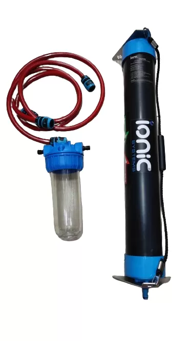 Filtro e sistema de purificação de água com mangueira vermelha