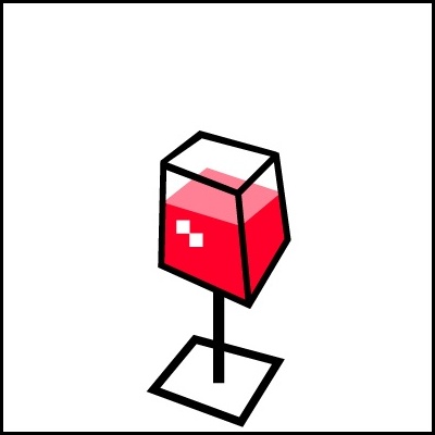 Desenho de copo de vinho estilizado vermelho e preto