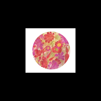 Tecido floral colorido em fundo bege