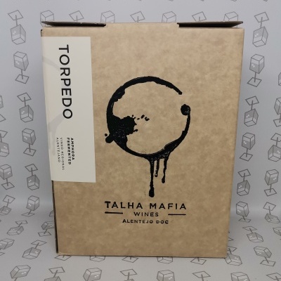 Caixa de papel kraft com vinho Torpedo Talha Mafia Wines Alentejo DOC cinza