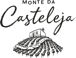 Logotipo MONTE DA Casteleja com casa e campo em encosta