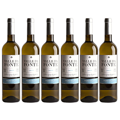 Seis garrafas de vinho branco Valle da Fonte 2019