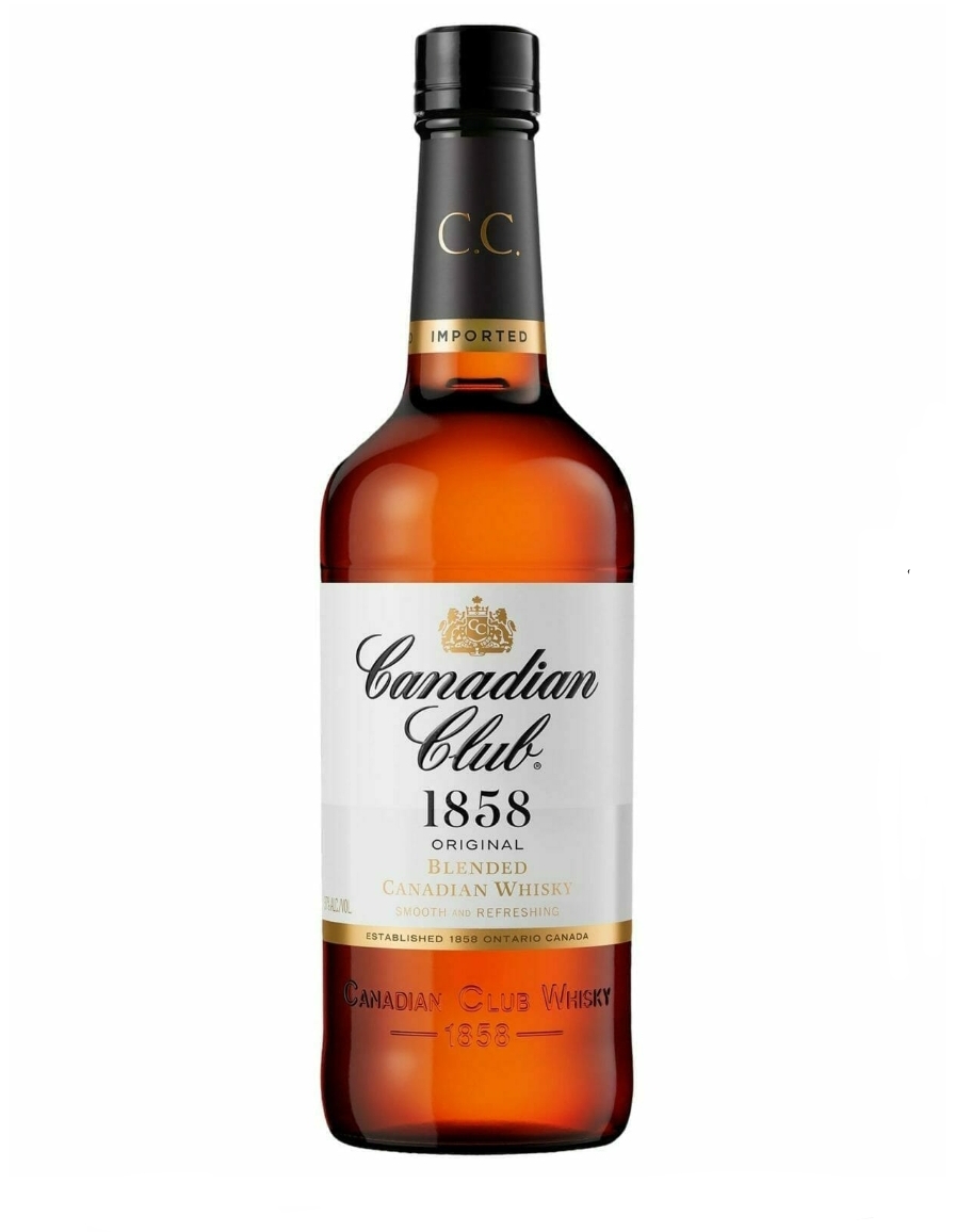 Garrafa de whisky Canadian Club 1858 Original Blended Canadian Whisky