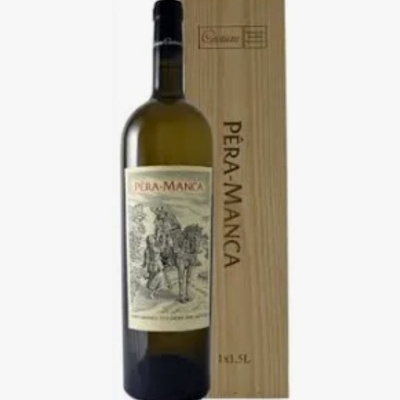 Garrafa de vinho branco Pêra-Manca com caixa de madeira