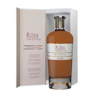 Garrafa de licor Rosa Celeste by Quinta da Gaivosa na caixa aberta