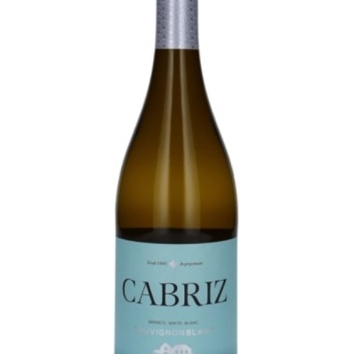 Garrafa de vinho branco CABRIZ com rótulo azul claro