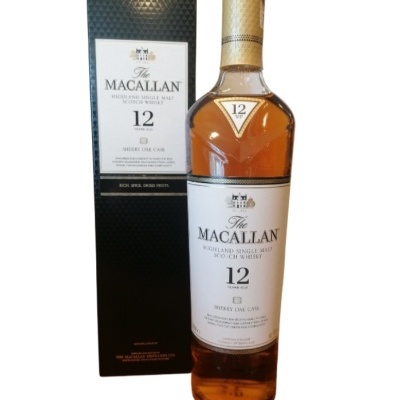 Garrafas e caixa de whisky The Macallan 12 anos