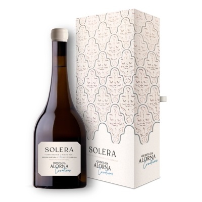 Garrafa de vinho branco Solera com caixa decorada