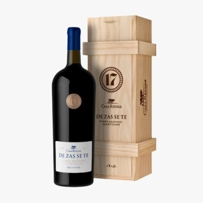 Garrafa de vinho Casa Revas De Zas Se Te com caixa de madeira