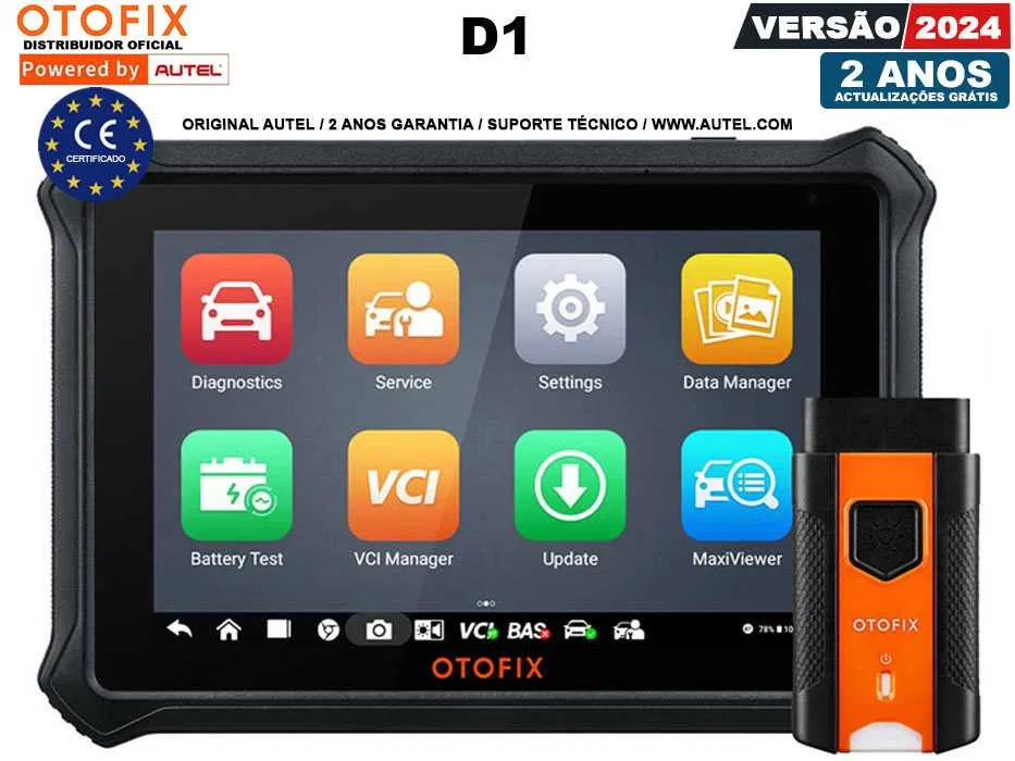 Dispositivo de diagnóstico automóvel OTOFIX com ecrã táctil colorido e dispositivo complementar. 