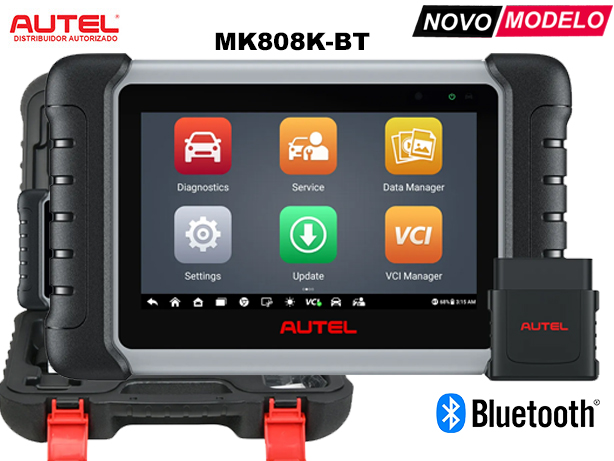 Scanner automóvel AUTEL MK808K-BT com ecrã tátil e interface Bluetooth