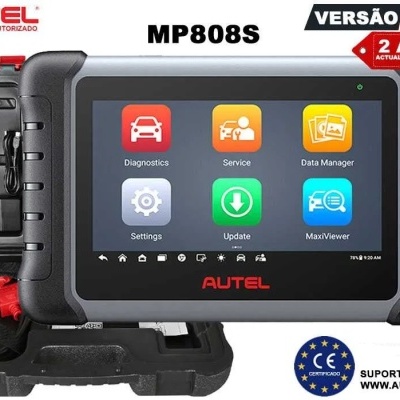 Tablet diagnóstico automóvel Autel MP808S com interface colorida e estojo preto