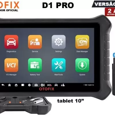 Tablet OTOFIX D1 PRO com dispositivo Bluetooth e acessórios